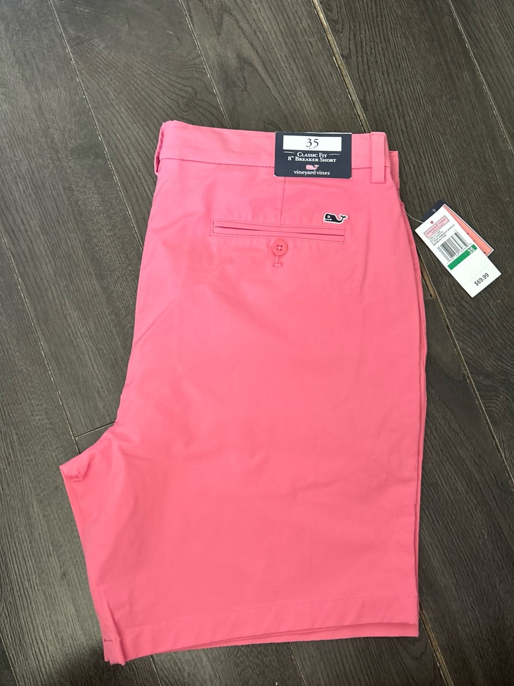 Vineyard Vines Men’s Coral Pink Flat Front Chino Shorts 35